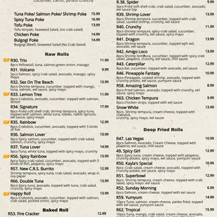 menu