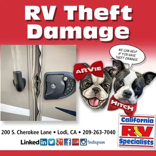 Come see us for RV Theft Repairs!