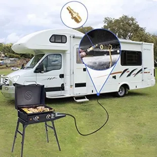 RV adapters for RV bbq, Blackstone grills, table top grills, Coleman, and other propane quick connections and lines.