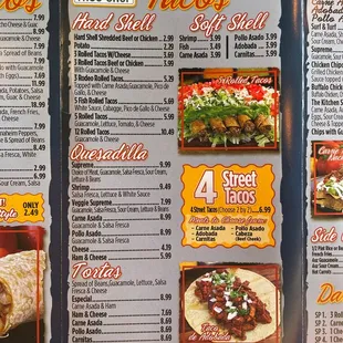 Menu Tacos