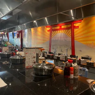 interior, sushi and sashimi