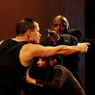 Our New Works/New Communities presentation of HAMLET: BLOOD IN THE BRAIN (2006). Photo by Dave Nowakowski.