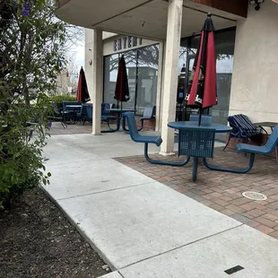 Outside seating in front