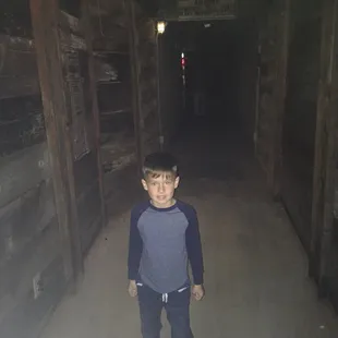 A cool mine with workers inside