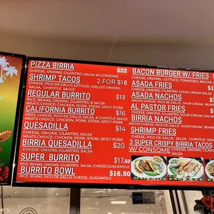 Regular menu