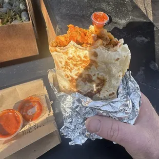 Spicy pork burrito