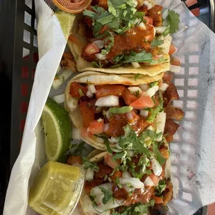 3 vegan Al pastor tacos (10/10)