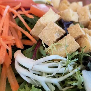 Crispy fried tofu salad