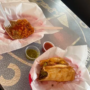 Famous California Taco Beef, Bean &amp; Rice.