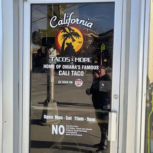 a man standing in front of the door