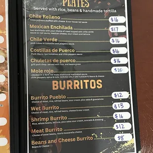 menu