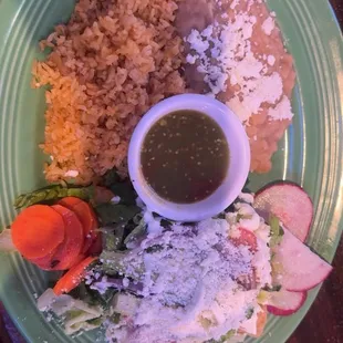 Chicken Flautas !! Your choice of beef or chicken rolled up in taquitos with rice and beans and salsa !!
