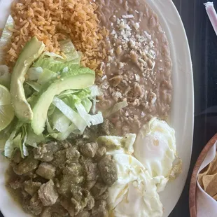 Chili verde plate