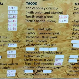menu