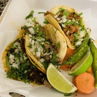 Assorted street tacos