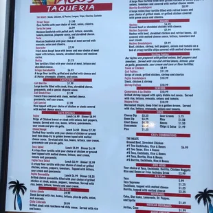 Great menu