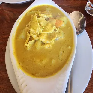 Yellow curry chicken. The sauce was perfect!