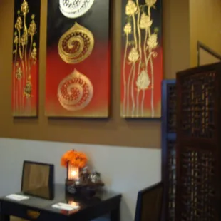 a small table and chairs