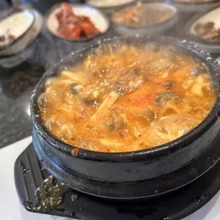 a hot pot of tofu