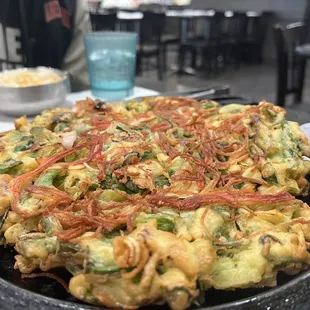 a pan of food