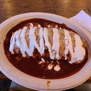 Al Pastor Super Burrito with Diablo Sauce