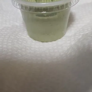 This tiny bit of sauce is the reason for a comment being written on our receipt.