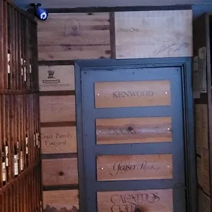 a wine cellar with many bottles of wine