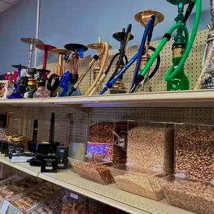 various items on shelves