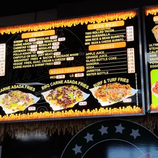 menu and prices