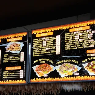 menus and prices