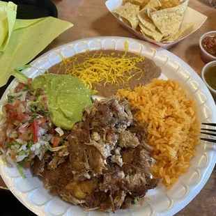 Enchilada Carnitas Plate