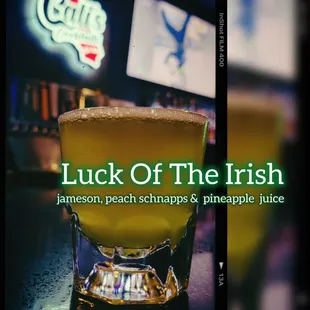 Luck of the Irish Shot on Saint Patty's  Day