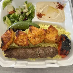 Beef Lula and Chicken Kabob