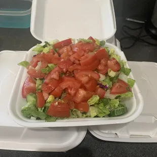 This is the salad that comes with the family dinner fresh and delicious