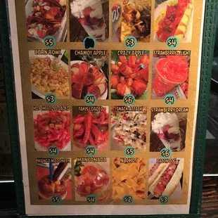 a variety of food items