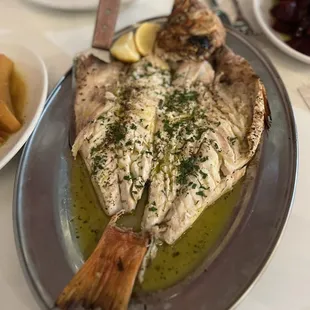 Whole red snapper for two