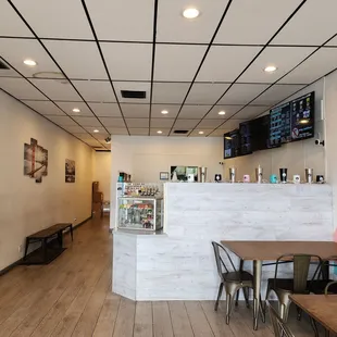 the interior of a coffee shop