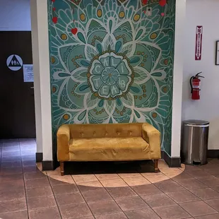 Bench at the end of the shop