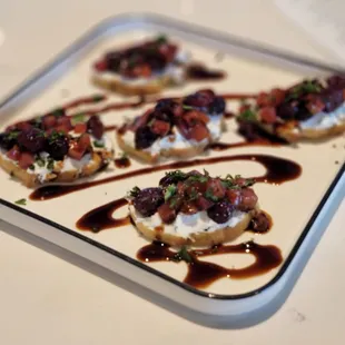 a plate of appetizers