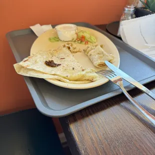 Awfully Undercooked Quesadilla.