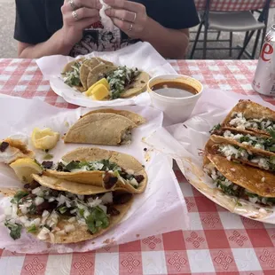 Variety of their tacos.