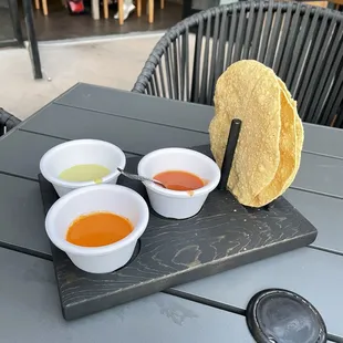 Chips and salsa trio