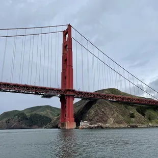 View of Golden Gate Bridge from the sail boat.