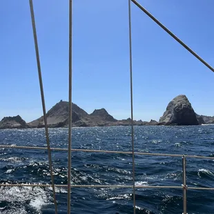 View of the southeast Farallon Island from the schooner Seaward.