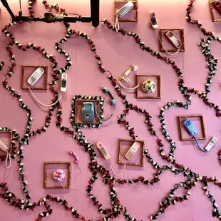 a wall of cell phones