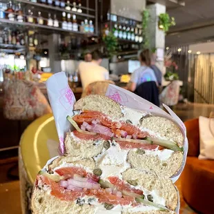 The Royal Palm on Zaa'tar bagel with vegan cream cheese