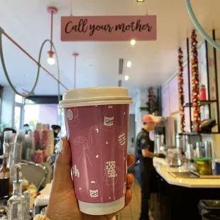 Pumpkin spiced latte with oak milk