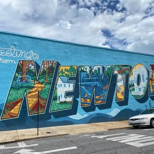 a mural on the side of a building