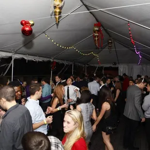 a large group of people at a party