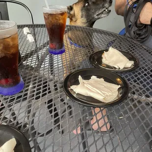 Selene and doggo treat. Drinks were great.